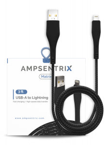 Non-MFI Lightning to USB Type A Cable (Matrix) (Black)