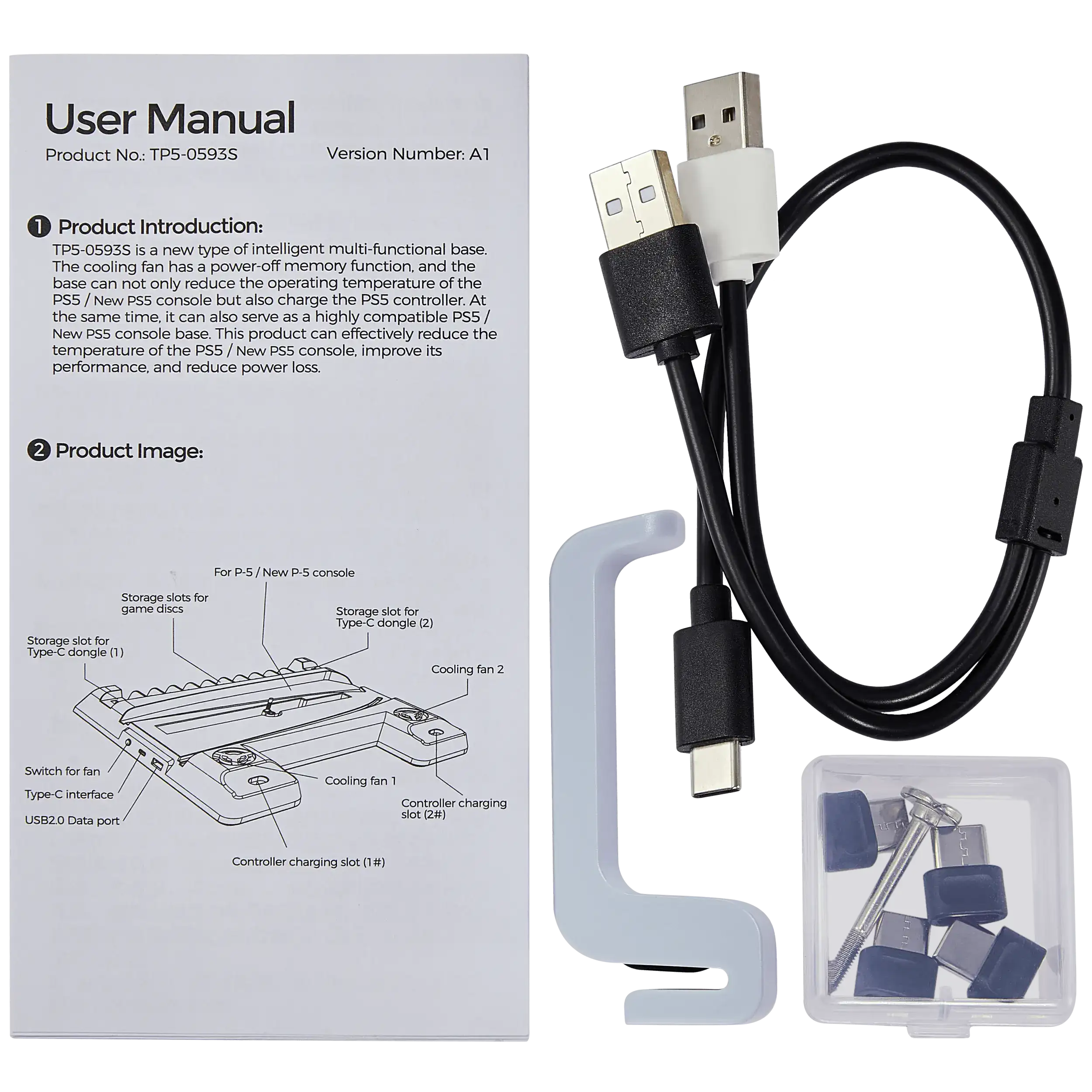 Multifunctional Cooling Charging Stand Compatible For PlayStation 5 / Slim (DOBE)