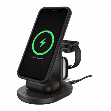Otterbox 15W 3-in-1 Wireless Charging Station for MagSafe - Black (Radiant Night)